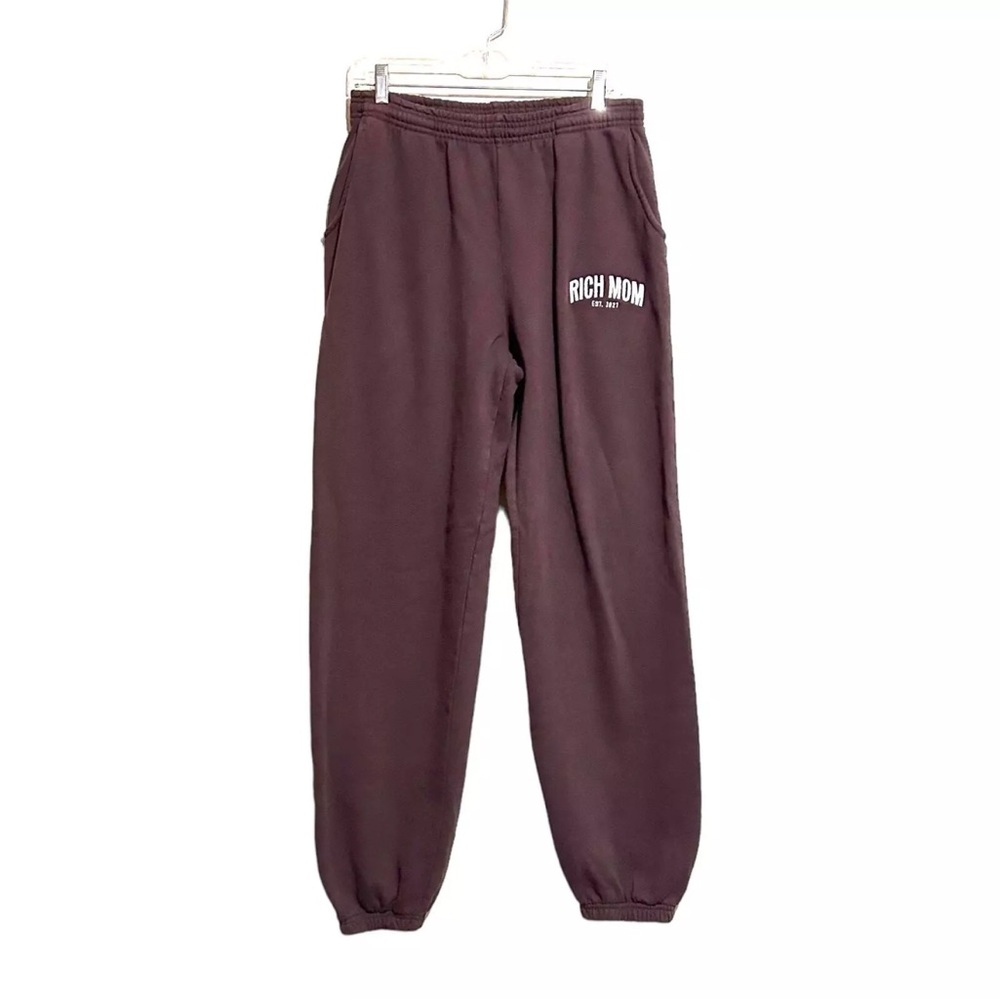 Rich Mom Vegan Keto Chocolate Brown Jogger Sweatpants L